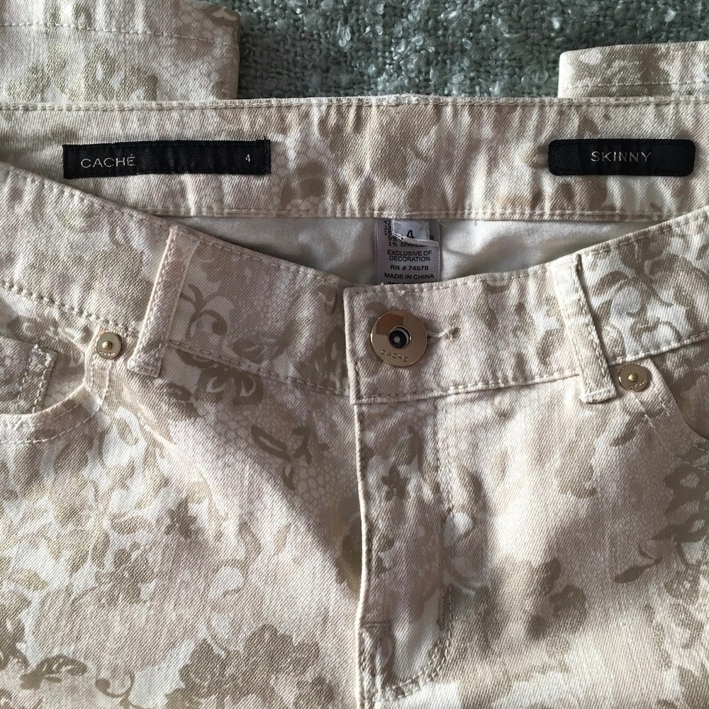cache skinny print jeans